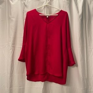 Chaus Red Bell Sleeve Blouse